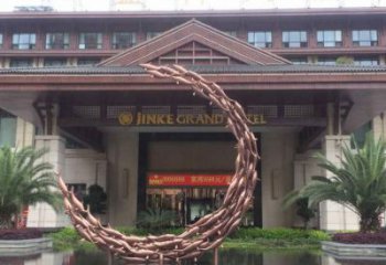 幾何月亮雕塑廠家 烤漆小品 大門口不銹鋼月亮雕塑生產(chǎn)