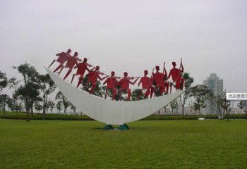 異形月牙形雕塑廠家 現(xiàn)代廣場(chǎng)小品 公園不銹鋼月牙形雕塑生產(chǎn)