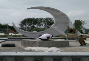 公園月牙雕塑廠家 戶外擺件 現(xiàn)代不銹鋼月牙雕塑生產(chǎn)