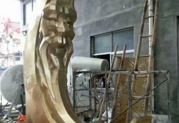 步行街月牙雕塑廠家 游樂場小品 鑄造不銹鋼月牙雕塑制作