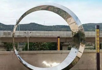 切面圓月雕塑廠家 庭院擺件 戶外不銹鋼圓月雕塑生產