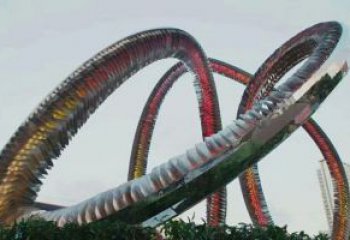 異形環形雕塑廠家 現代公園小品 戶外不銹鋼環形雕塑生產