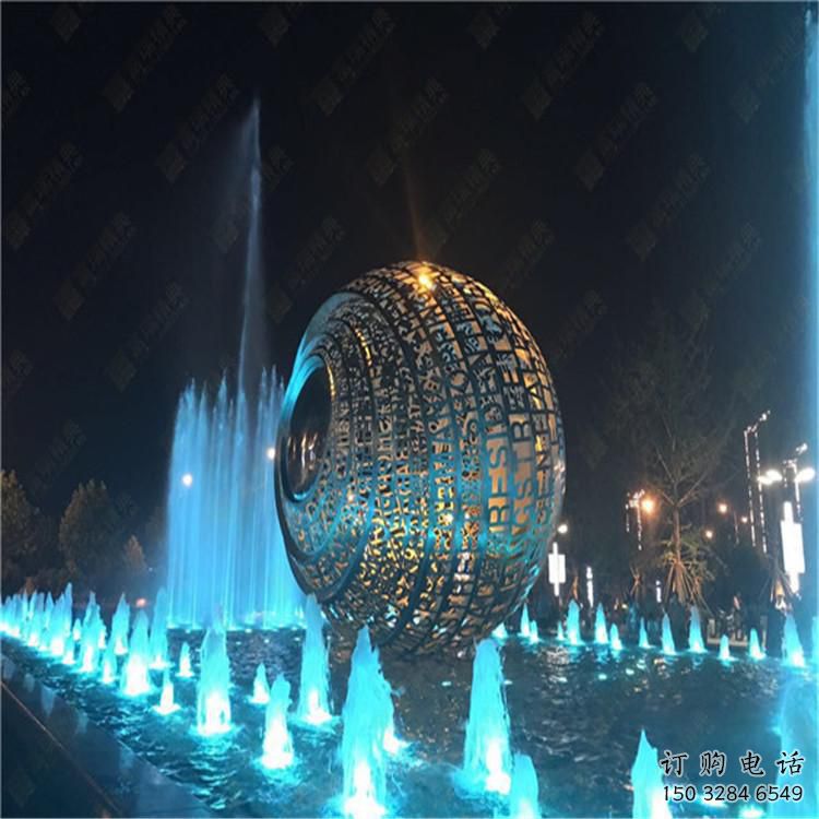 燈光圓圈雕塑廠家 現代小品 商業街不銹鋼圓圈雕塑生產