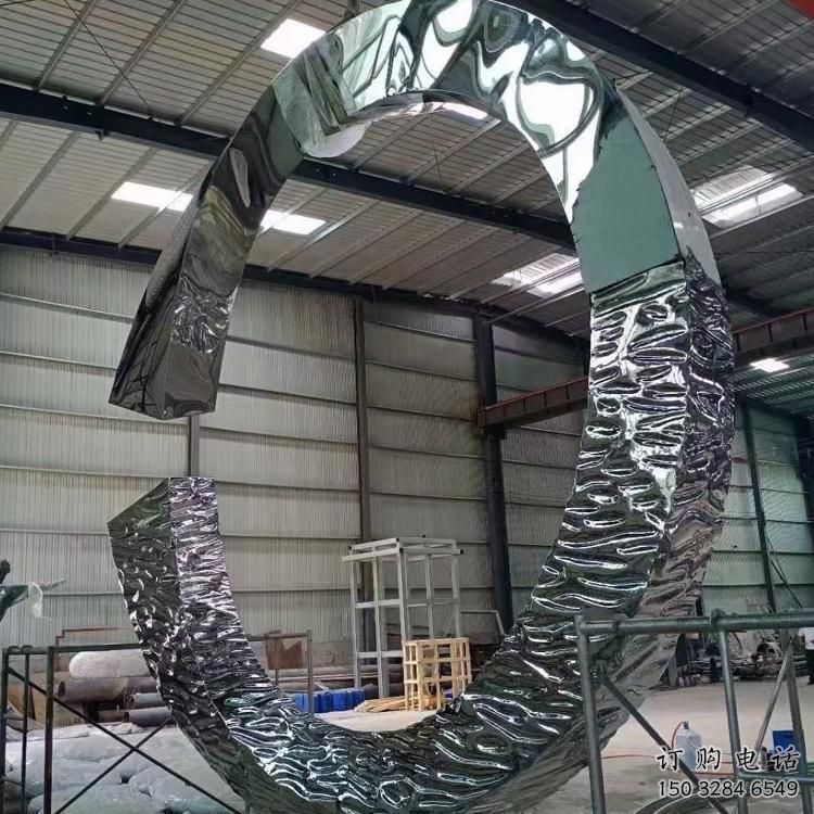 抽象圓圈雕塑廠家 啞光小品 戶外不銹鋼圓圈雕塑制作