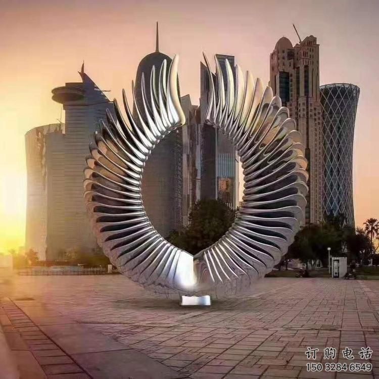 中式圓圈雕塑廠家 啞光小品 游樂場(chǎng)不銹鋼圓圈雕塑制作