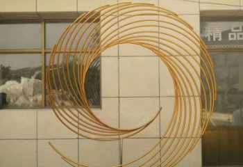 拉絲環形雕塑廠家 鏤空創意擺件 別墅區不銹鋼環形雕塑生產