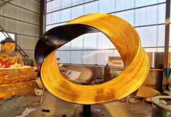 鍍金圓圈雕塑廠家 廣場擺件 大型不銹鋼圓圈雕塑生產