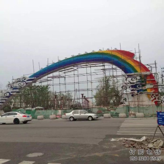 彩繪拱門雕塑廠家 懸空擺件 街頭不銹鋼拱門雕塑生產(chǎn)