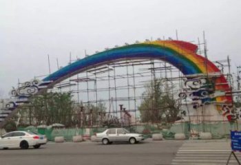 彩繪拱門雕塑廠家 懸空擺件 街頭不銹鋼拱門雕塑生產(chǎn)