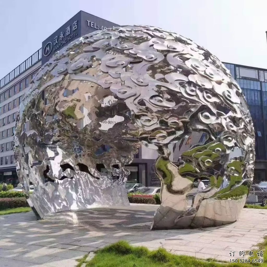 鏡面云朵雕塑廠家 大型擺件 現代不銹鋼云朵雕塑生產