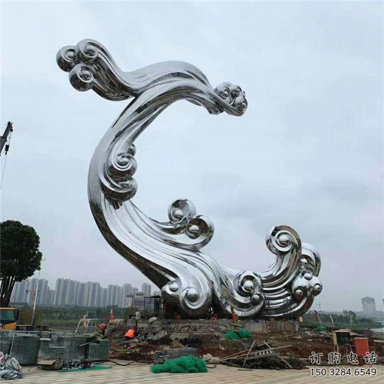 異形云朵雕塑廠家 現(xiàn)代小品 廣場(chǎng)不銹鋼云朵雕塑生產(chǎn)