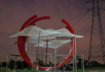 鏤空云朵雕塑廠家 園林小品 住宅小區(qū)不銹鋼云朵雕塑生產