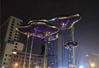 抽象云朵雕塑廠家 現(xiàn)代小品 戶外不銹鋼云朵雕塑生產