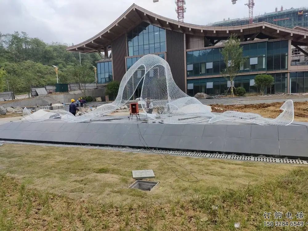 公園彩帶雕塑廠家 戶外擺件 拉絲不銹鋼彩帶雕塑生產