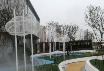 別墅區云梯雕塑廠家 大型別墅區擺件 創意不銹鋼云梯雕塑生產