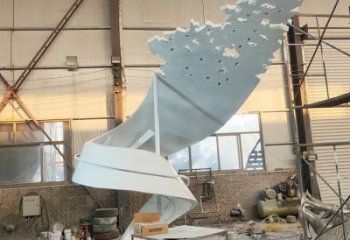 噴漆飄帶雕塑廠家 中式村口小品 大型不銹鋼飄帶雕塑生產(chǎn)