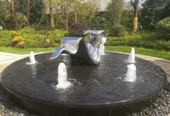 房地產絲帶雕塑廠家 水景擺件 鍛造不銹鋼絲帶雕塑價格