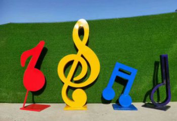 商業街音符雕塑廠家 音樂擺件 烤漆不銹鋼音符雕塑生產