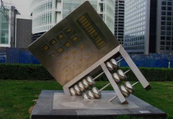 創意珠算雕塑廠家 戶外小品 公園不銹鋼珠算雕塑生產