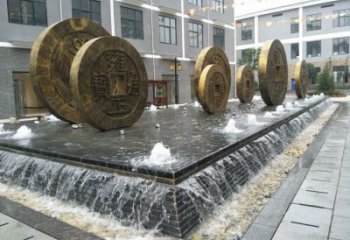 水景古幣雕塑廠家 噴水小品 現(xiàn)代戶外古幣雕塑制作