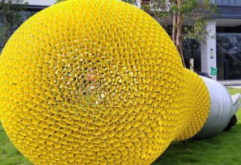 廣場燈泡雕塑廠家 現代小品 大型不銹鋼燈泡雕塑生產