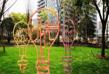 異形電燈泡雕塑廠家 現代小品 廣場不銹鋼電燈泡雕塑