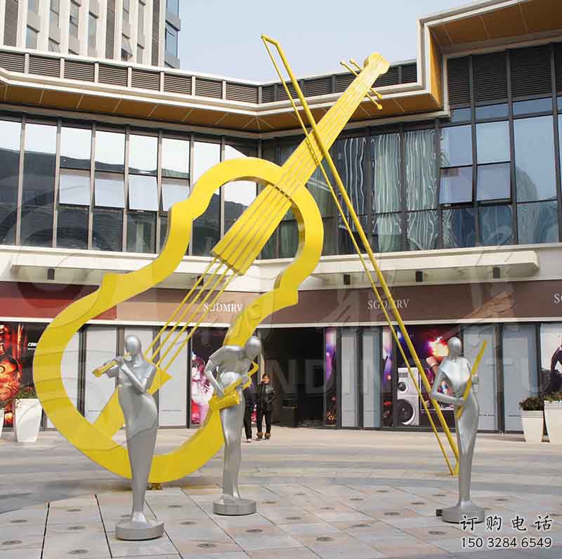 中式大提琴雕塑廠家 戶外小品 大型不銹鋼大提琴雕塑制作
