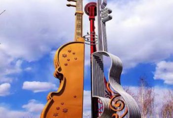 烤漆小提琴雕塑廠家 歐式步行街擺件 大型不銹鋼小提琴雕塑