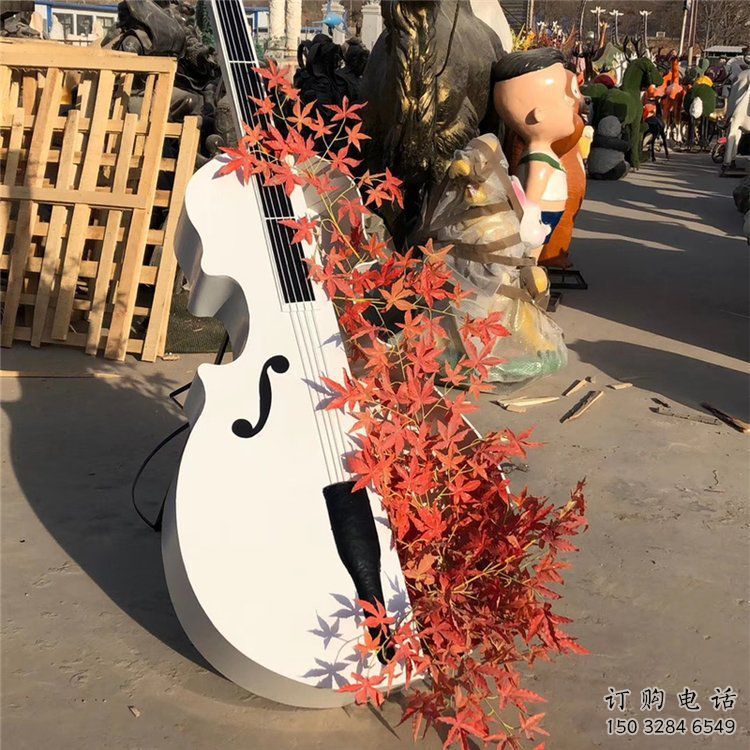 歐式吉他雕塑廠家 抽象擺件 戶外不銹鋼吉他雕塑廠家