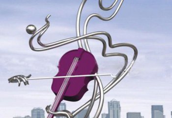 廣場吉他雕塑廠家 現(xiàn)代公園小品 抽象不銹鋼吉他雕塑