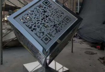 創(chuàng)意二維碼雕塑廠家 鏤空小品 公園不銹鋼二維碼雕塑廠家