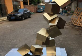 商業街方格雕塑廠家 抽象擺件 大型不銹鋼方格雕塑廠家