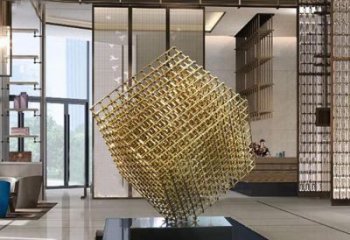 創意方格雕塑廠家 現代小品 酒店不銹鋼方格雕塑廠家
