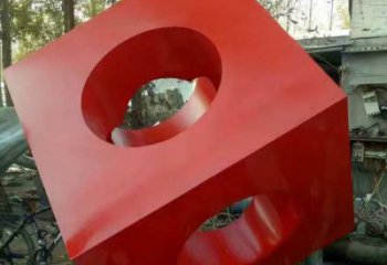 噴漆立方體雕塑廠家 中式小品 戶外不銹鋼立方體雕塑廠