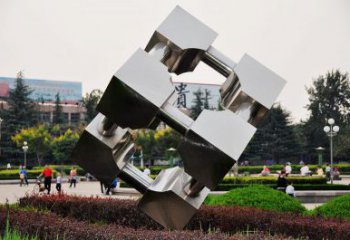 鍛造立方體雕塑廠家 廣場(chǎng)小品 戶外不銹鋼立方體雕塑廠