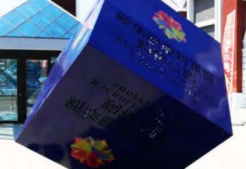 大型立方體雕塑廠家 噴漆小品 現代不銹鋼立方體雕塑廠