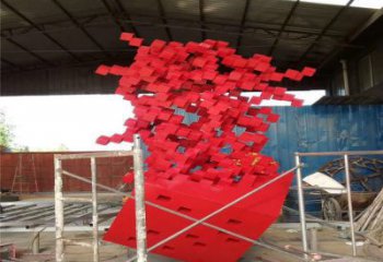 噴漆幾何體雕塑廠家 中式小品 廣場不銹鋼幾何體雕塑廠