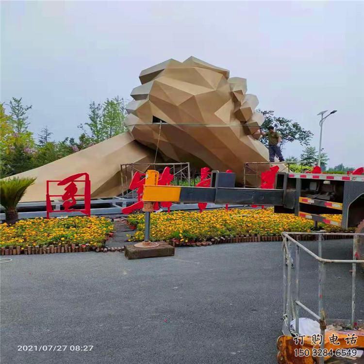 現代握手雕塑廠家 大型擺件 戶外不銹鋼握手雕塑廠