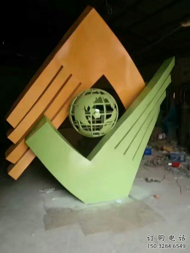 幾何握手雕塑廠家 烤漆小品 創意不銹鋼握手雕塑廠