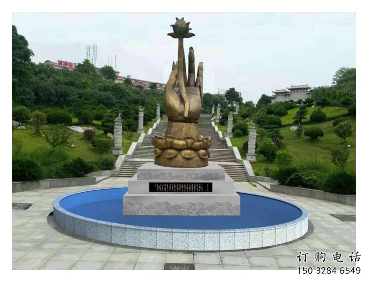 公園拈花指雕塑廠家 戶外擺件 創意不銹鋼拈花指雕塑廠