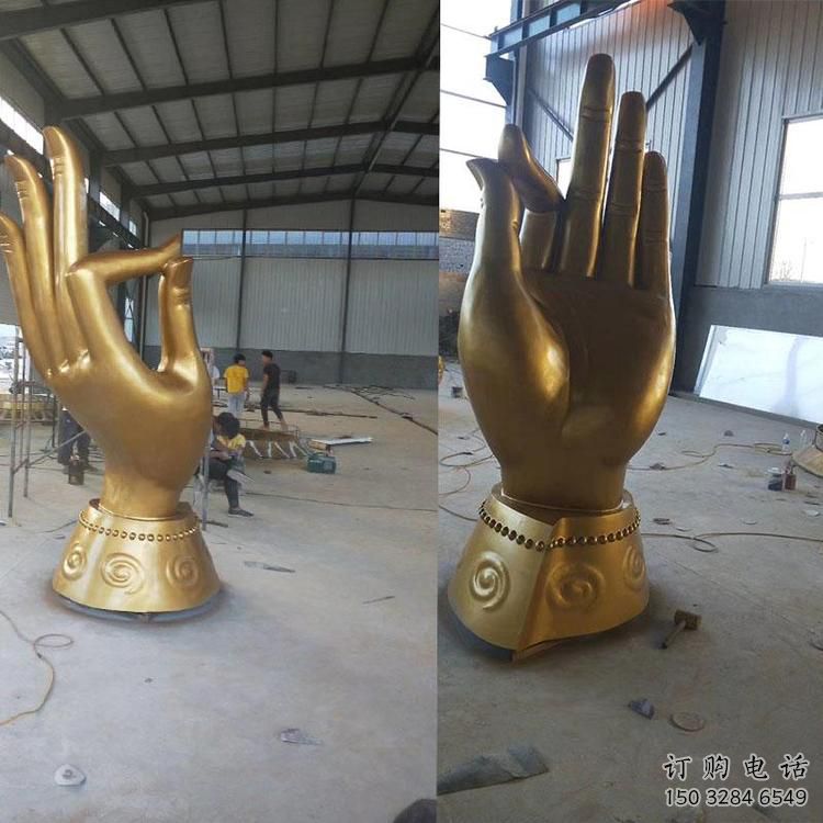 大型商場拈花指雕塑廠家 抽象擺件 戶外不銹鋼拈花指雕塑廠