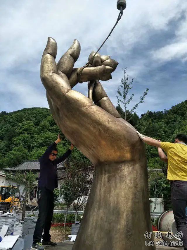 戶外佛手雕塑廠家 噴漆小品 廣場不銹鋼佛手雕塑廠