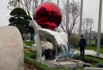 商業(yè)街佛手雕塑廠家 街頭擺件 大型不銹鋼佛手雕塑廠