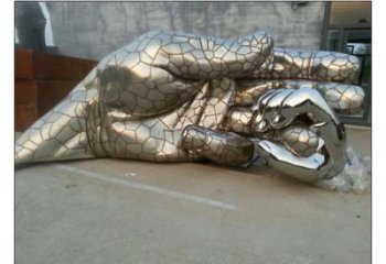 幾何拇指雕塑廠家 創(chuàng)意小品 現(xiàn)代不銹鋼拇指雕塑廠