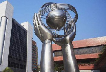 廣場手掌雕塑廠家 現代小品 現代不銹鋼手掌雕塑廠