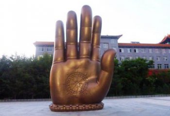 街道手掌雕塑廠家 電鍍擺件 現代不銹鋼手掌雕塑廠