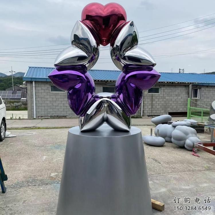 大型商場愛心雕塑廠家 創意擺件 現代不銹鋼愛心雕塑廠