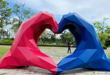 切面愛心雕塑廠家 庭院擺件 大型不銹鋼愛心雕塑廠