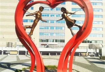 異形愛心雕塑廠家 現代小品 廣場不銹鋼愛心雕塑廠