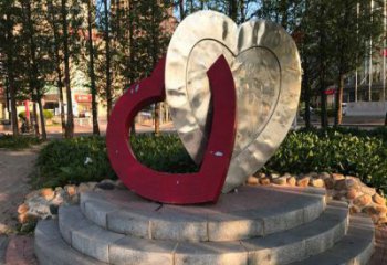 大型心心相印雕塑廠家 現代公園小品擺件